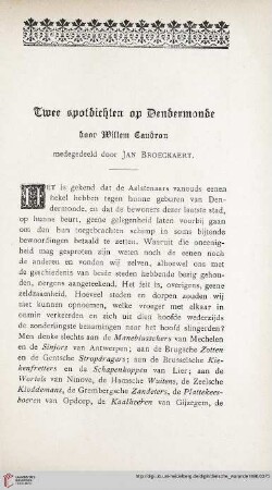 Twee spotdichten op Dendermonde
