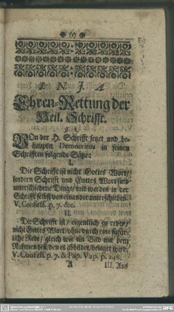 Von der H. Schrifft setzet und behaupet Democritus in seinen Schrifften folgende Sätze ...