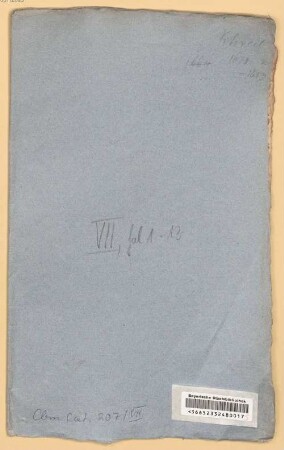 Bibliotheksakten - BSB Cbm Cat. 207(7