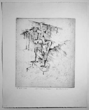 Frau auf der Treppe