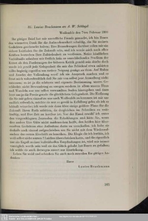 Louise Brachmann an August Wilhelm von Schlegel, Weißenfels, 07.02.1800