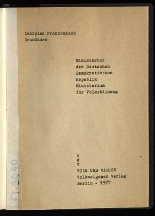 1977: Grundkurs