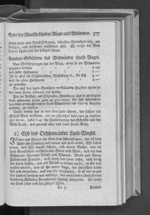 2) Eyd des Ochsenwärder Land=Vogts.