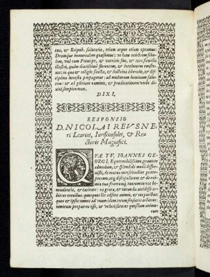 6v-11v Responsio D. Nicolai Reusneri Leorini
