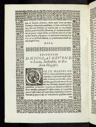 6v-11v Responsio D. Nicolai Reusneri Leorini