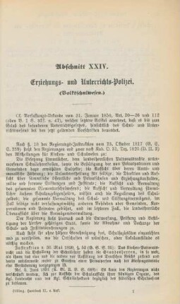 Abschnitt XXIV. Erziehungs- und Unterrichts-Polizei
