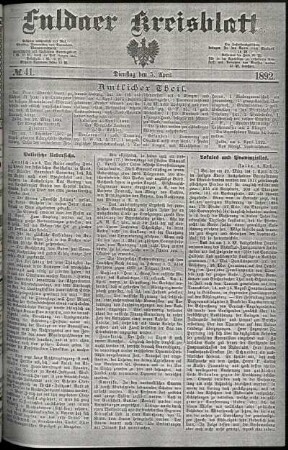 Ausgabe vom Dienstag, den 05. April 1892.