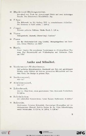 Antike und Stilmöbel (Nr. 65-171)