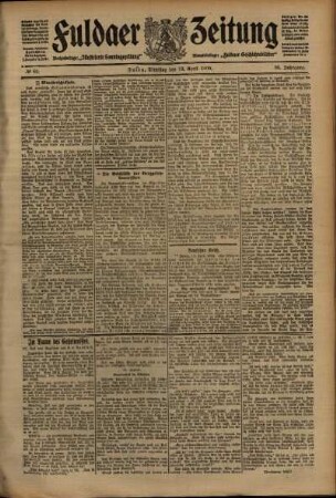 Ausgabe vom Dienstag, den 13. April 1909.