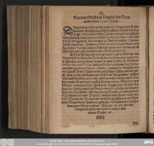 IX. Von dem Glück und Unglück des Bergwercks dieses 1596. Jahres.