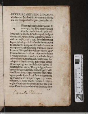 Spiritualis uite compendiosa regula quedas hec est