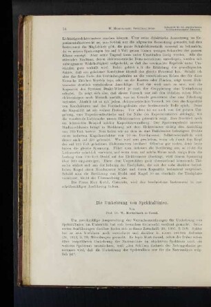 Die Umkehrung von Spektrallinien.