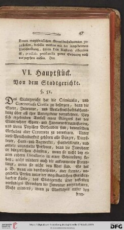VI. Hauptstück