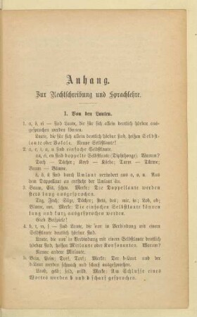Anhang. Zur Rechtschreibung und Sprachlehre