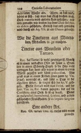 Wie die Tincturen aus Mineralien, Metallen, [etc.] zu machen.
