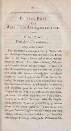 Drittes Buch. Von den Friedensgerichten