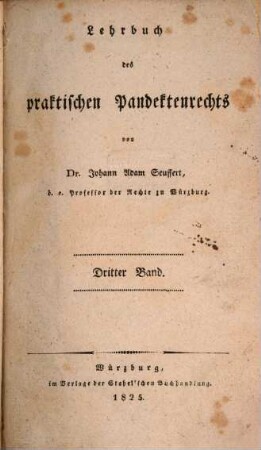 Lehrbuch des praktischen Pandektenrechts, 3
