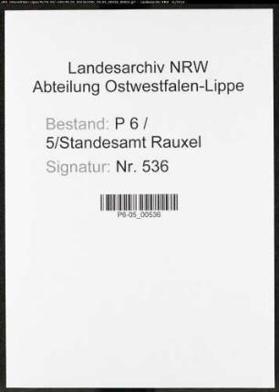 Sterberegister Standesamt Castrop-Rauxel Rauxel