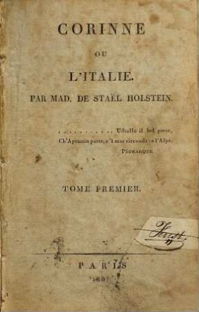 Corinne ou l'Italie, 1
