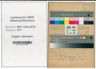 Entnazifizierung Hermann Engeln , geb. 07.06.1909 (Bergmann)