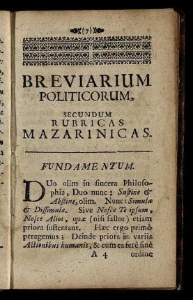Fundamentum. - Invidiam Vitare.