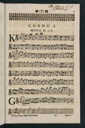 1-12, Cornu I. Missa II. ex D. - Missa IV. Cornu ex D.
