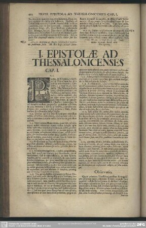 I. Epistolae Ad Thessalonicenses
