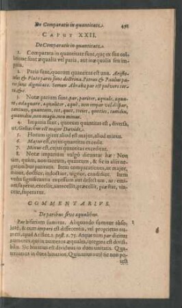 Caput XXII. De Comparatis in quantitate.
