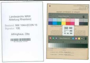 Entnazifizierung Otto Alfringhaus , geb. 14.03.1898 (Kaufmaennischer Angestellter)