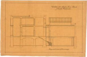 Billing, Hermann; Karlsruhe, Friedrichsplatz 12; Badische Bank, Umbau - Tresoranlage (Längsschnitt)