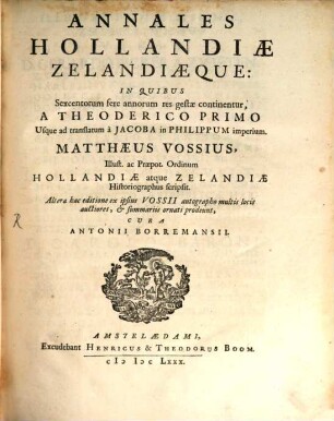 Annalium Hollandiae Zelandiaeque libri