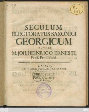 Seculum Electoratus Saxonici Georgicum