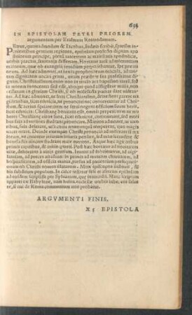In Epistolam Petri Priorem argumentum ...