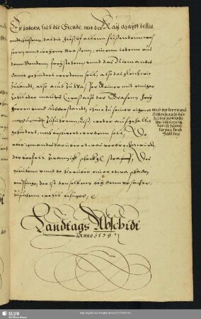 Landtags Abschidt Anno 1579