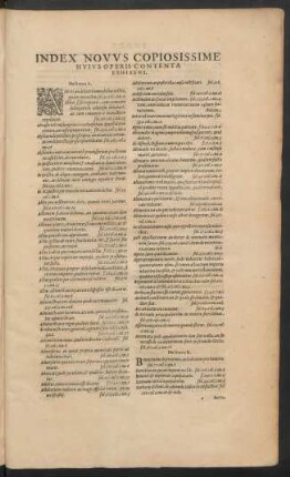 Index Novus Copiosissime Huius Operis Contenta Exhibens.