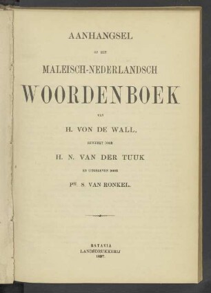 Aanhangsel op het Maleisch-Nederlandsch Woodenboek
