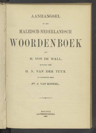 Aanhangsel op het Maleisch-Nederlandsch Woodenboek