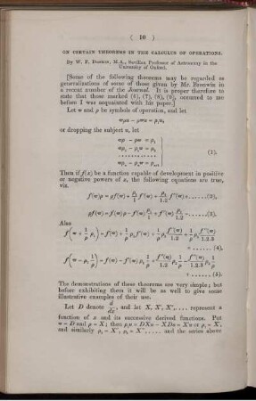 On certain theorems in the calculus of operations.