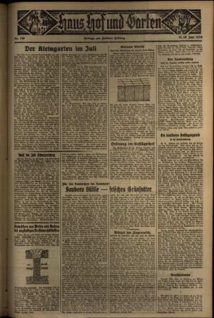 Zweite Ausgabe vom Samstag, den 27. Juni 1936.