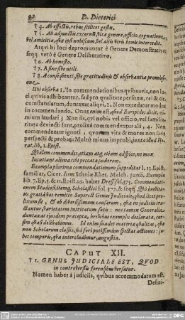Caput XII. Genus Iudiciale Est, Quod in controversis forensibus versatur