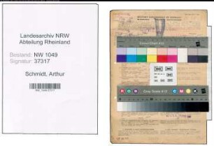 Entnazifizierung Arthur Schmidt , geb. 19.10.1891 (Postbeamter)