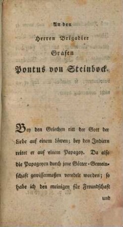 Der Papagoy : ein Schauspiel in drey Acten
