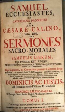 Samuel Ecclesiastes cathedram productus, 1