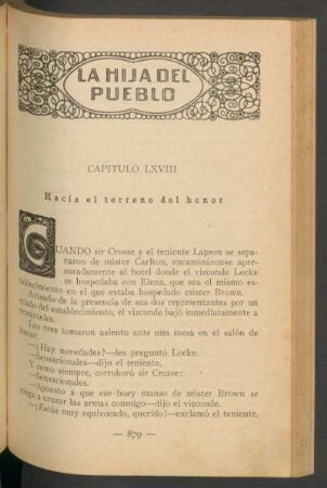 Capítulo LXVIII - Hacia el terreno del honor