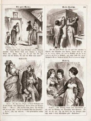 "Die gute Mutter" "Uebereilt" "Weise Vorsicht" "Modern"