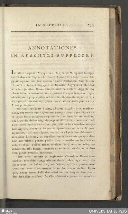 Annotationes in Aeschyli Supplices