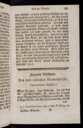 225-240, Zweyter Abschnitt. Von dem einfachen Saamenflusse. (Gonorrhoea simplex.)