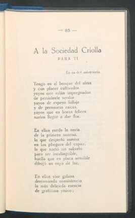 A la Sociedad Criolla : Para ti
