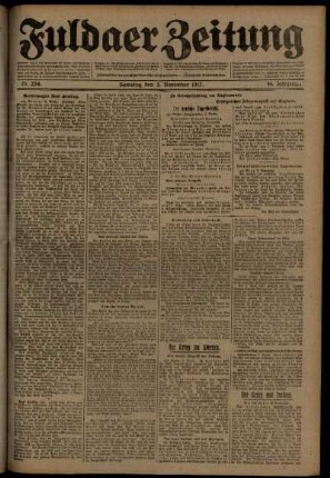 Ausgabe vom Samstag, den 03. November 1917.