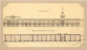 Hocheder, Karl; Breslau (poln. Wrocław, Polen); Gesellschaftshaus für den Verein christlicher Kaufleute - Verkaufsläden (Grundriss, Aufriss)